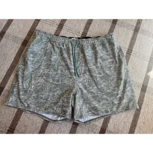 Huckberry Wellen Performance Lined Swim Trunks Shorts Agave Wave Men’s XXL 5”